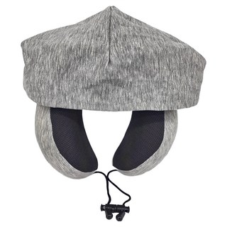 莫代爾連帽頸枕 護頸遮光 360°撐托呵護頸椎, 雪灰色