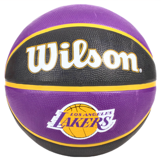 Wilson NBA 隊徽系列21 湖人隊橡膠籃球, WTB1300XBLAL, 7號, 1個