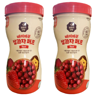 Baby Bonjuk 泡芙米餅 韓國產大米, 草莓風味, 50g, 2瓶