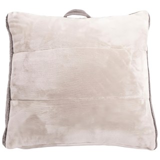 HOLA 和樂家居 WARM TOUCH石墨烯法蘭絨絎縫三角靠墊, 霧灰色, 1個