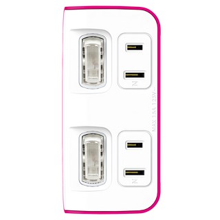 Tyson 太順電業 2切2座 2P便利型 節能小壁插 TS-022A 洋紅色, 1個