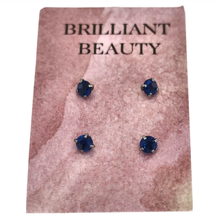 耀眼美人閃耀藍寶鋯石鑽養耳棒鈦閃耀/鈦鋼耳環, 閃耀藍寶鋯石鑽