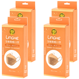 令和 3D韓式立體醫療口罩 成人款, 蜜糖橘, 10片, 4盒