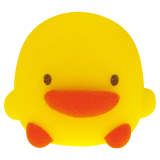 PiYOPiYO 黃色小鴨 小鴨造型沐浴海棉 - 材質柔軟 產生細緻泡沫, 黃色, 1個