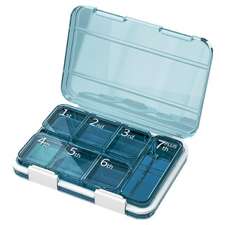 iSFun 一周分裝 隨身攜帶分隔密封七格收納大藥盒, 1個
