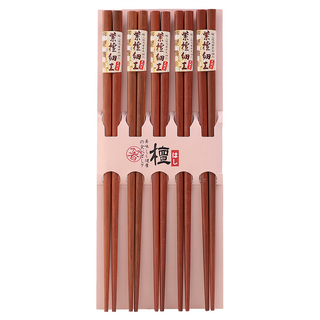 東源益 紫檀木筷 10雙 23cm, 木色, 5雙筷子, 1組