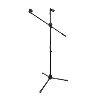 KONIX 直斜兩用3段式雙頭麥克風架, 雙夾頭設計, 360度自由調整, 120 x 60 x 30cm, 1個