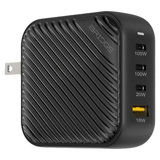 iBRIDGE GaN 100W 極速電源供應器 PD 3.0 3C+1A, 黑色, 1個