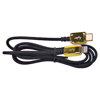 Avier CLASSIC USB C-Lightning 編織高速充電傳輸線，高強度聚酯纖維線身, 1m, 金色, 1條