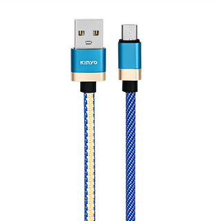 Kinyo 編織布面充電線 USB Type-C B910, 1m, 1條