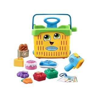LeapFrog 跳跳蛙 收銀購物車玩具 多種食物配件 掃描了解顏色與名稱 籃子兼具收納功能 2歲以上適用, 1組
