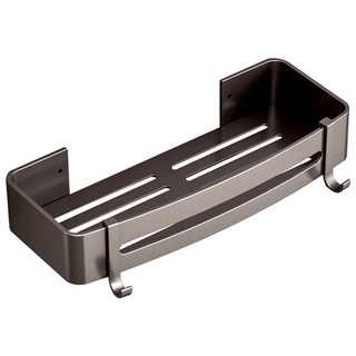 YUNMI 太空鋁免打孔浴室置物架 四方 浴室收納好幫手, 1個, 槍灰色