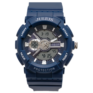 JULIUS 聚利時 明亮時刻夜光電子矽膠手錶 WJA1276