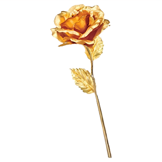 開運陶源 人造黃金金箔花 台灣金箔製作 情人節禮品, 玫瑰花 金色, 1支