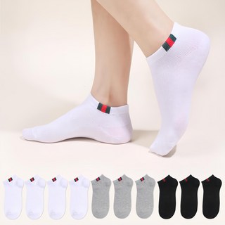 在兩隻腳上 女性三條紋運動襪 10雙