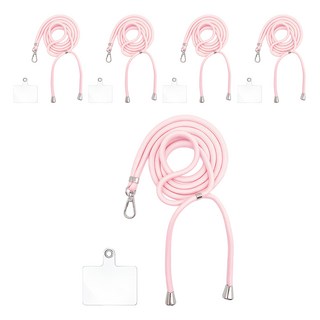 葉子小舖 手機掛繩 5mm細款, 粉色(附夾片), 5入