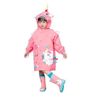 愛北鼻 兒童立體造型雨衣，雨衣-魔法獨角獸，可愛卡通造型，附收納袋，多種尺寸可選, 獨角獸, S, 1入