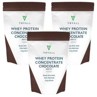 TRYALL 濃縮乳清蛋白粉 香醇可可, 運動族群, 補充營養, 500g, 3包