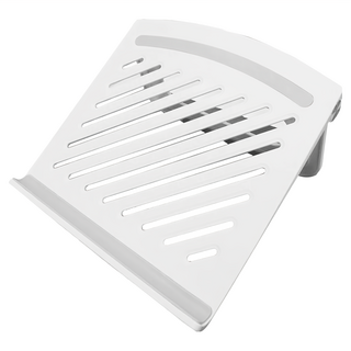 無段式調整便攜折疊平板筆電支架 約24.5*24.5cm 仿藤+ABS材質, 白色, 1個