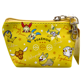 T'S FACTORY 口袋妖怪三角形零錢包 合成皮革黃色, 6.8 x 11.5 x 5cm, POCKET MONSTERS