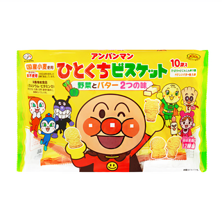 FUJIYA 不二家 麵包超人口袋餅 獨立包裝 兩種口味一次滿足 日本國產小麥 添加鈣和維生素D 七個月寶寶適用, 135g, 1袋