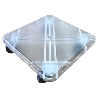 小平板烏龜車 透明 2英吋側煞輪 1.1kg, 1個