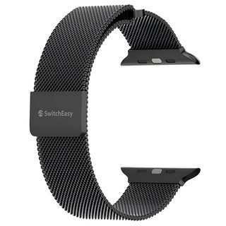 SwitchEasy 魚骨牌 Mesh S10 不鏽鋼米蘭磁吸錶帶 38適用, Apple Watch 40/41/42, 黑色, 1條