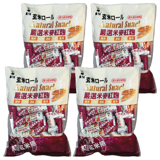 黑熊 五糧紅麴玄米卷, Natural Snack 嚴選米麥紅麴, 250g, 4袋