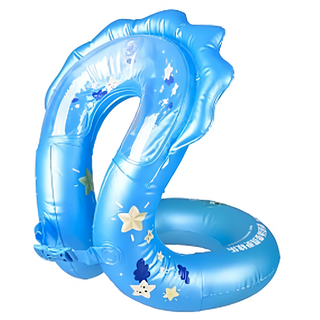 LEADER X 全新升級3氣囊加厚戲水泳圈 嚴選舒適環保PVC材質 安全加固扣設計, 藍色, 1個