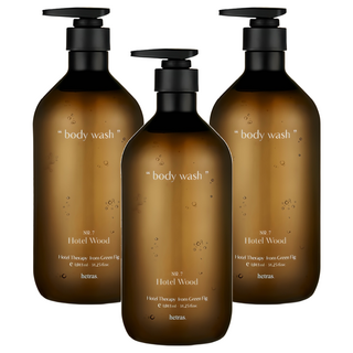 hetras. 飯店療癒沐浴乳 木質香 Hotel Wood, 1013ml, 3瓶