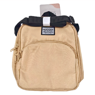 HUGGER 好飽包跨肩包 前口袋布料加厚 有隱藏空間, 奶茶