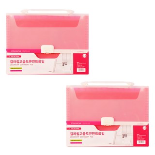 ECO Chungwoon A4 12層手提風琴夾 Set, 紅色, 2個