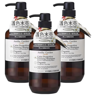 Amma Garden 艾瑪花園 洋甘菊護色水亮強韌洗髮精, 染燙髮質適用, 鎖住亮麗髮色, 減少斷髮, 深層保濕, 750ml, 3瓶