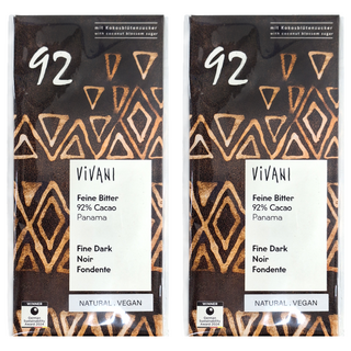 ViVANI 92% 可可 極黑巧克力片, 純素, 天然, 80g, 2片