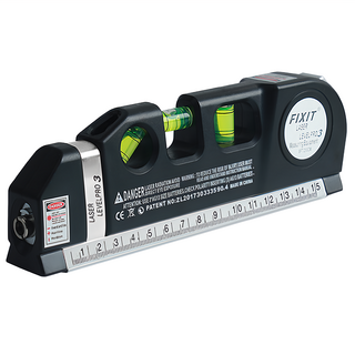 FIXIT 紅外線雷射水平儀磁吸款 內置捲尺 三向氣泡水平 鋁合金刻度, 1個