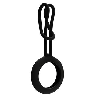 UniSync AirTag 追蹤定位防丟 經典素色矽膠吊飾保護套 黑色, 1個