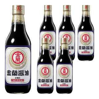 金蘭醬油，純釀造，非基因改造黃豆, 590ml, 6瓶