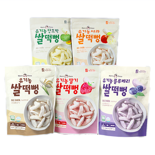 Well&Good 美味風景 米餅 5入組, 非油炸兒童零食, 草莓 + 蘋果 + 藍莓 + 甜南瓜 + 原味, 1組