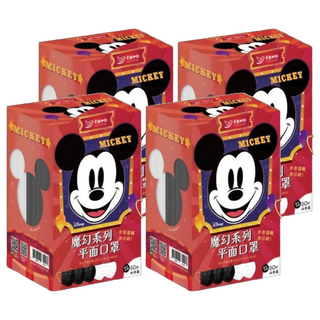 明基 幸福物語 迪士尼成人平面口罩, 米奇黑, 50片, 4盒