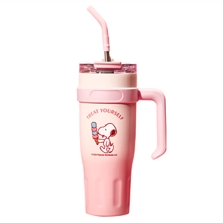 PEANUTS 史努比 冰霸杯, 1個, 1.1L, 漸層粉