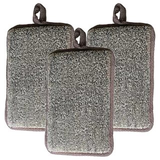 HUKUKU 福可 沐浴海綿 亞麻方形 - 溫和親膚 深層清潔, 3個