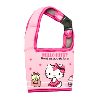 收納王妃 Sanrio Hello Kitty KT-1850 杯套袋 25x16cm 100%聚酯纖維彈性布貼合海綿, 馬卡龍 粉色, 3個