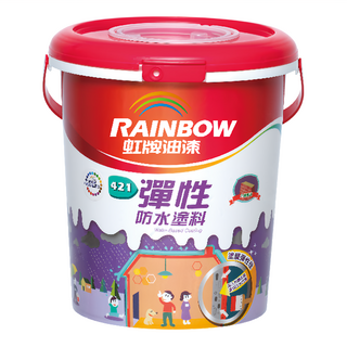 RAINBOW 虹牌油漆 421 彈性防水塗料 1加侖, 674 藤黃色, 4.5L, 1桶