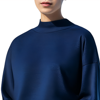 Meet Warm 單向導濕保暖發熱衣 男立領 XL SGS認證, 寶藍