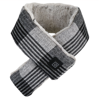 aibo 花呢格紋 USB發熱圍巾 三檔調溫 附USB延長線, USB-21N3, 黑色