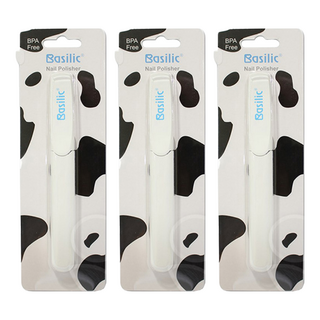 Basilic 貝喜力克 指甲拋光棒 附蓋 美甲晶亮拋光修整銼刀, 3件