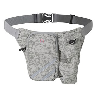 PUSH! 水壺運動腰包, 腰圍60-123cm, 灰色, 1個