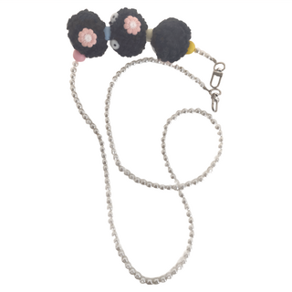 Timo 手工編織小炭球珍珠長鏈, 小黑炭, 1條