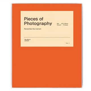 mungubaekseo 黏貼式相冊 黑色內頁 25張 橘色 A4尺寸