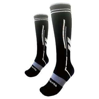 woawoa 膝下羊毛襪 極致速乾登山滑雪, 1入, 黑色, l